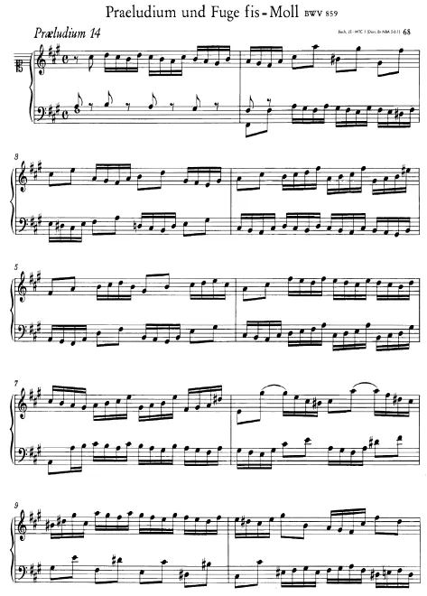 First page of Prelude and Fugue No.14 in F-sharp minor