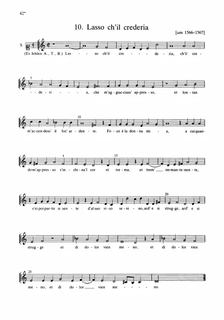 First page of Lasso ch'il crederia