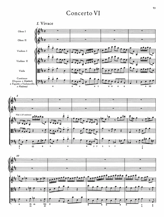 First page of Concerto Grosso in D major
