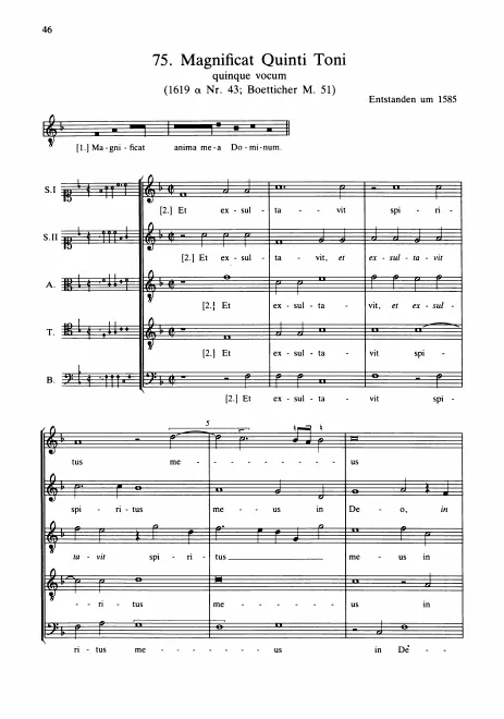 First page of Magnificat quinti toni