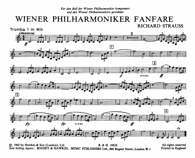 First page of Wiener Philharmoniker Fanfare