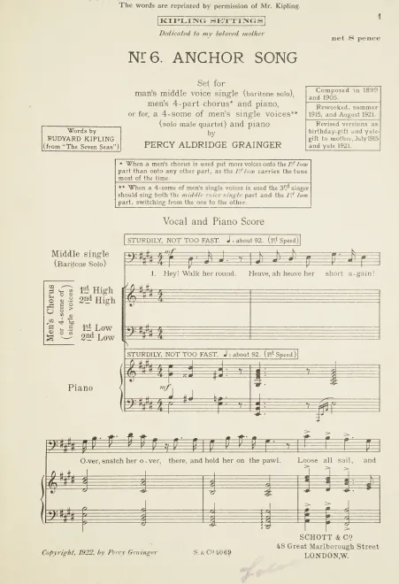 First page of Anchor Song