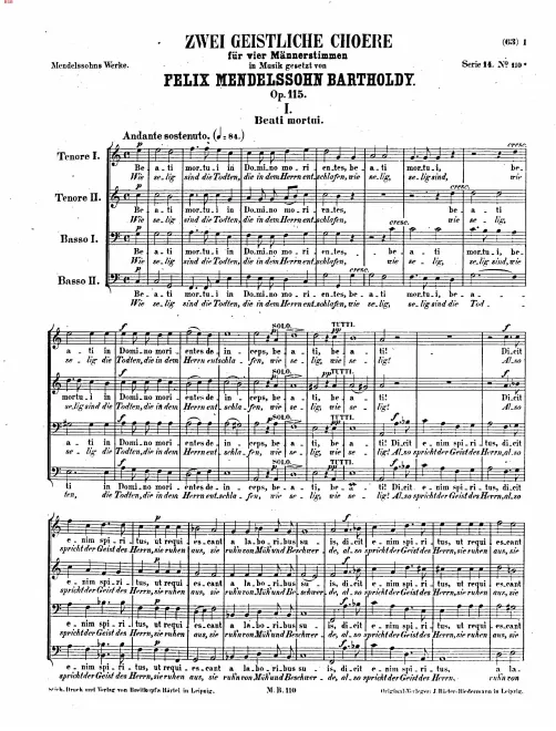First page of 2 Sacred Choruses, Op.115