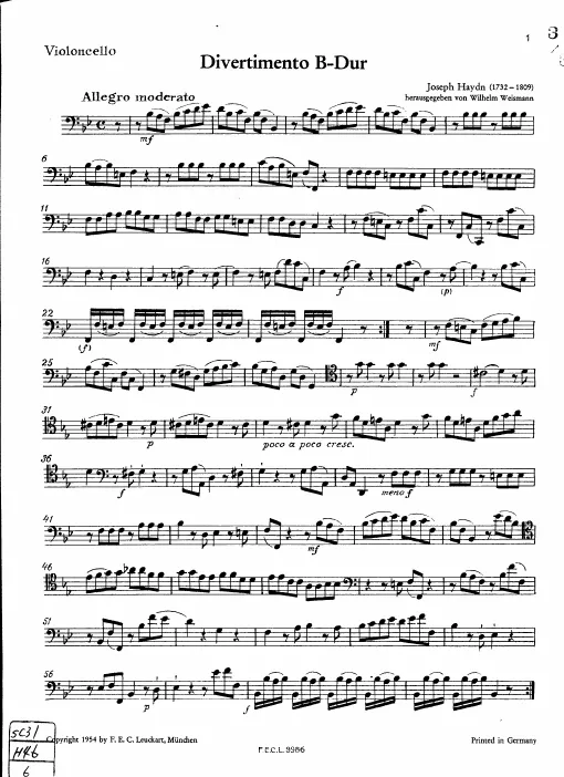 First page of Piano Trio in B-flat major, Hob.XV:38