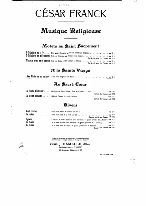 First page of Ave Maria