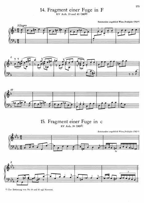 First page of Fugue in C minor