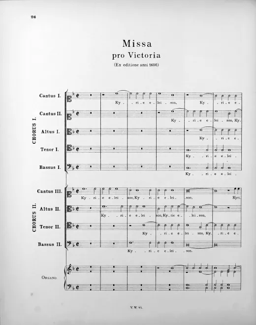 First page of Missa pro victoria