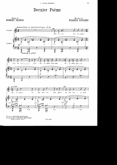 First page of Dernier Poème