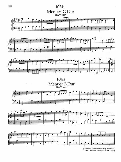 First page of Minuet in F major