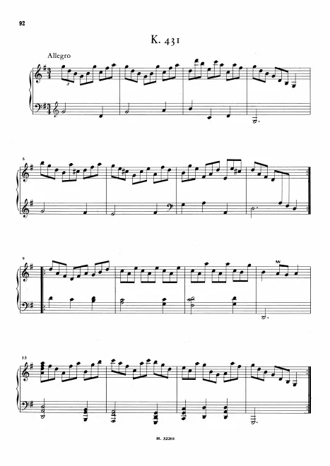First page of Keyboard Sonata in G major
