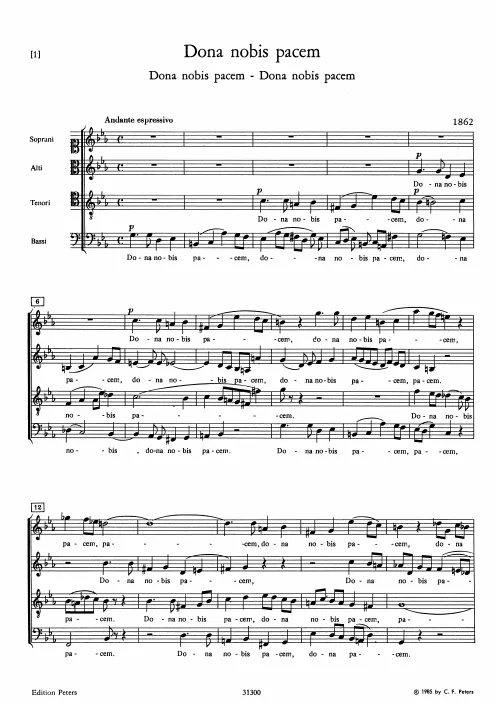 First page of Dona nobis pacem