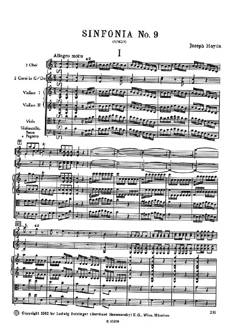 First page of Symphony No.9 in C major