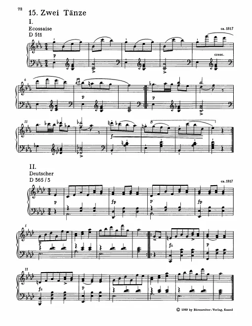 First page of Ecossaise in E-flat major