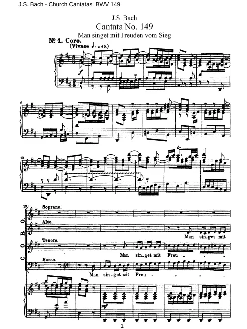 First page of Man singet mit Freuden vom Sieg
