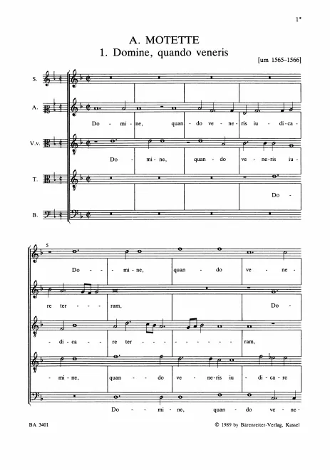 First page of Domine, quando veneris