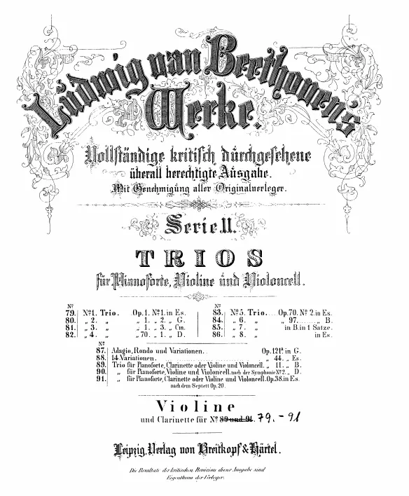 First page of Piano Trio No.7 in B-flat major