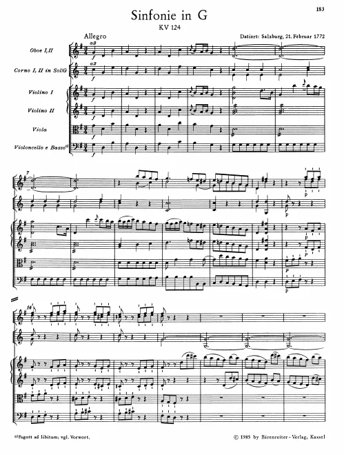 First page of Symphony No.15
