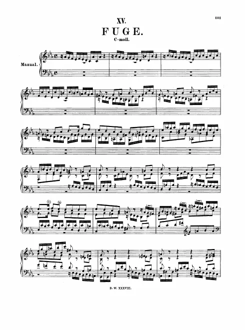 First page of Fugue in C minor