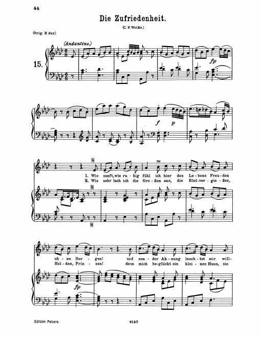 First page of Die Zufriedenheit