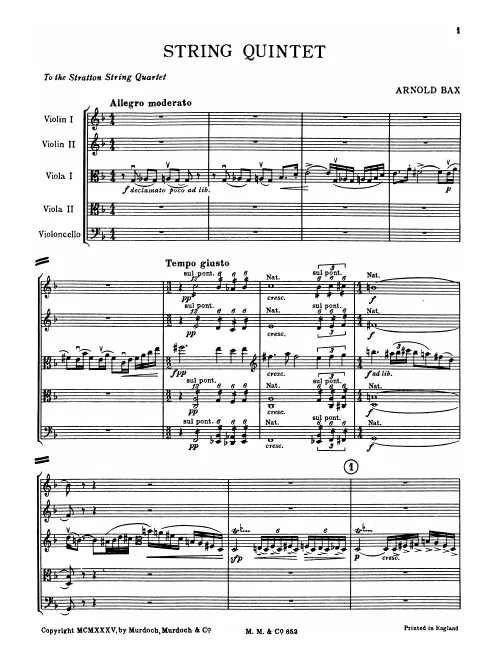 First page of String Quintet