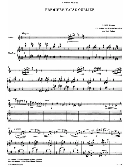 First page of Valses oubliées