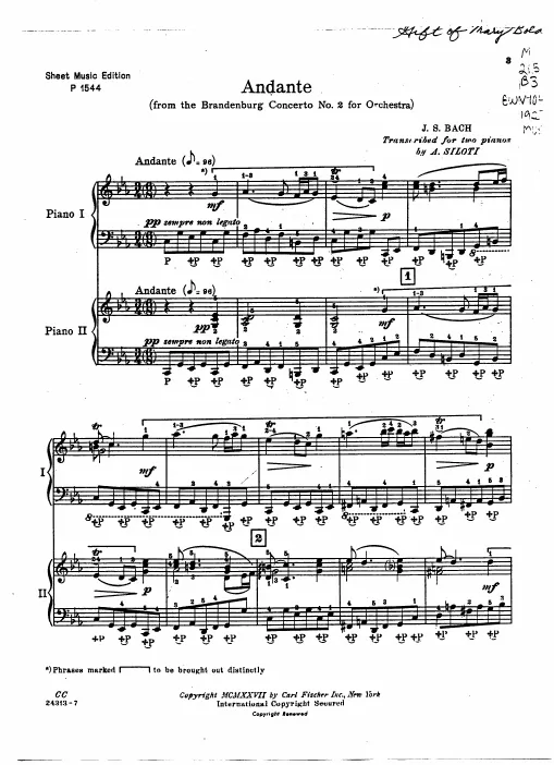 First page of Brandenburg Concerto No.2