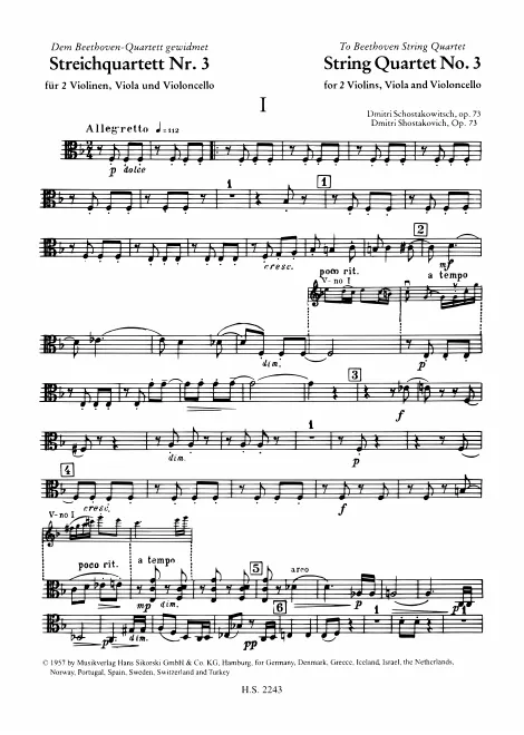 First page of String Quartet No.3