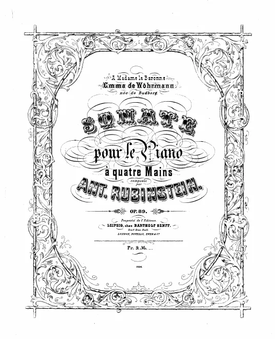 First page of Sonata for Piano Four-Hands