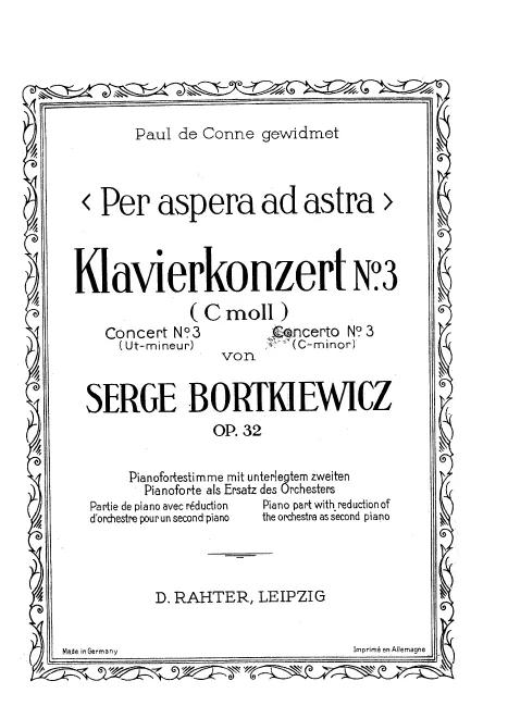 First page of Piano Concerto No.3