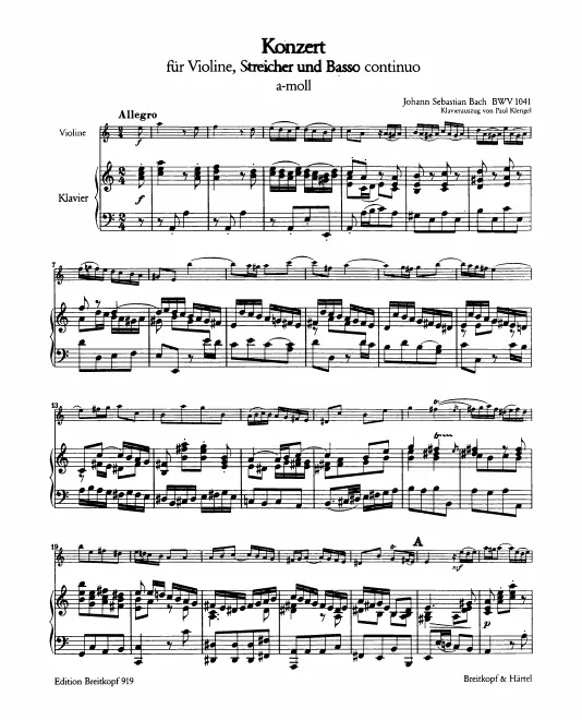First page of Violin Concerto