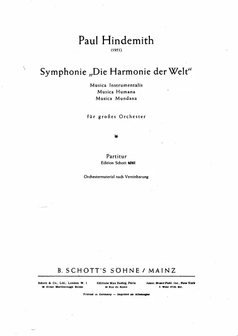 First page of Die Harmonie der Welt Symphony
