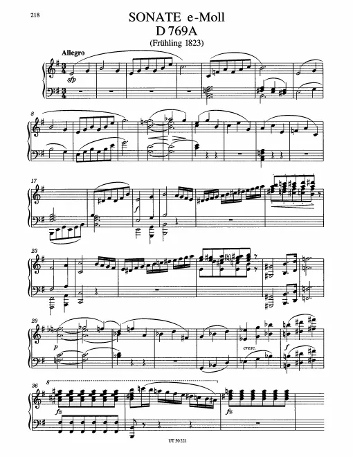 First page of Piano Sonata in E minor