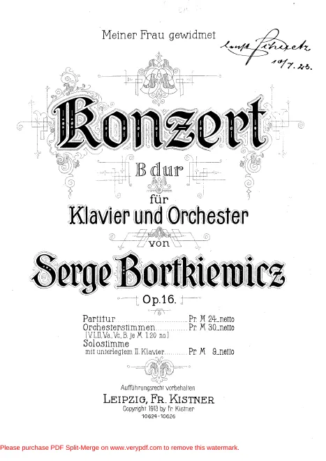 First page of Piano Concerto No.1
