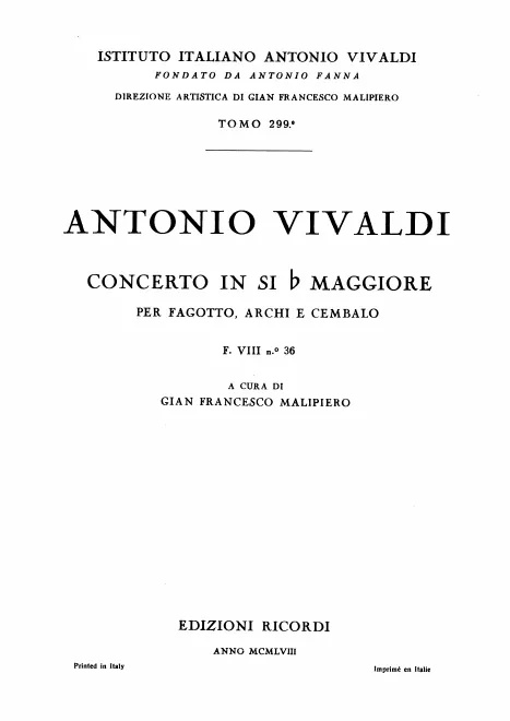 First page of Bassoon Concerto in B-flat major