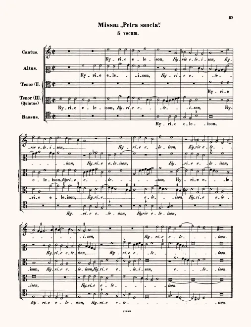 First page of Missa Petra sancta