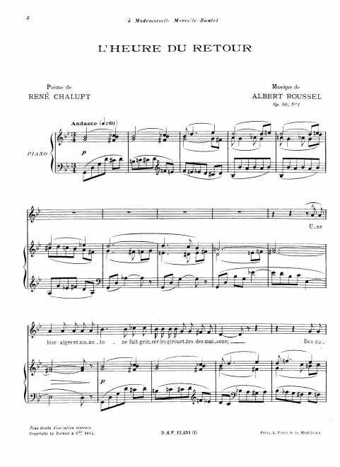 First page of 2 Mélodies
