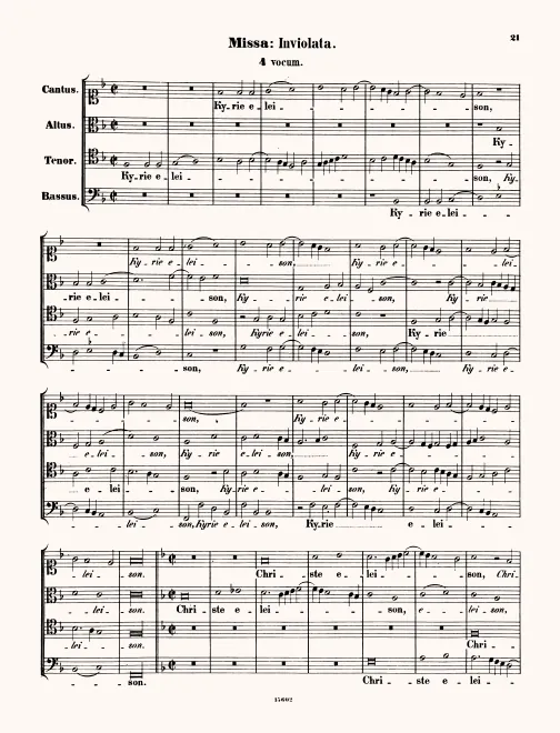 First page of Missa Inviolata