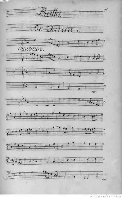 First page of Ballet de Xerces