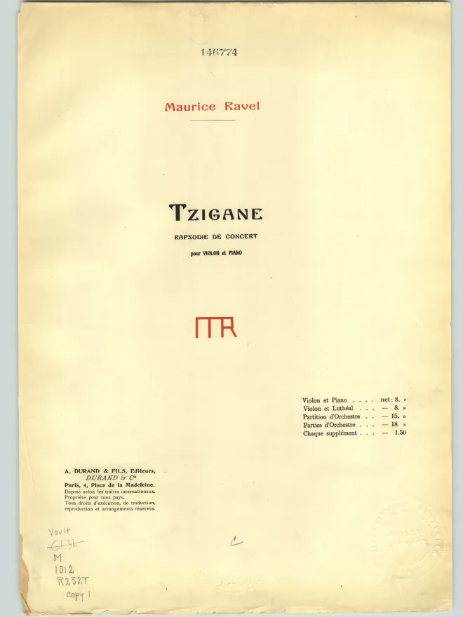 First page of Tzigane