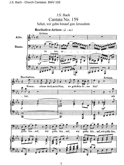 First page of Sehet, wir geh'n hinauf gen Jerusalem