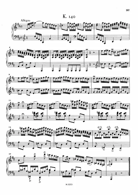 First page of Keyboard Sonata in D major