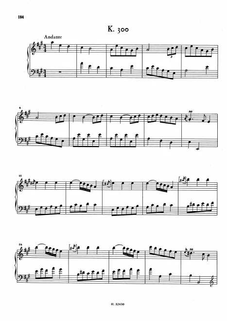 First page of Keyboard Sonata in A major