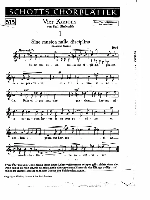 First page of Sine musica nulla disciplina