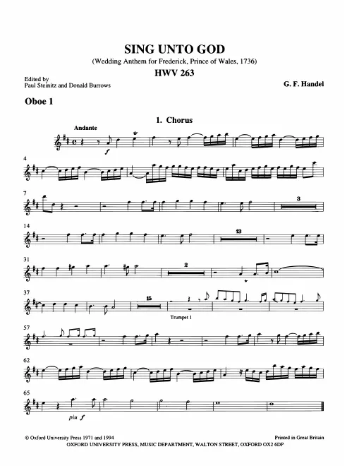 First page of Sing unto God