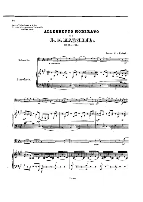 First page of Violin Sonata in A major