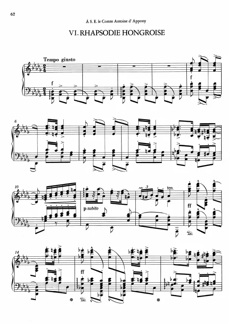 First page of Hungarian Rhapsody No.6