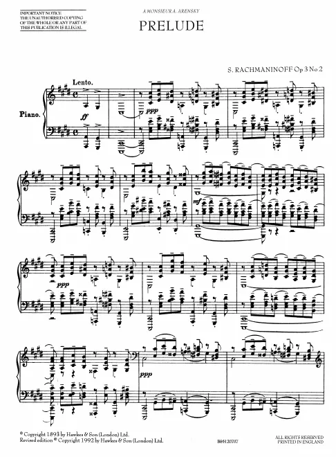 First page of Preludes for Piano