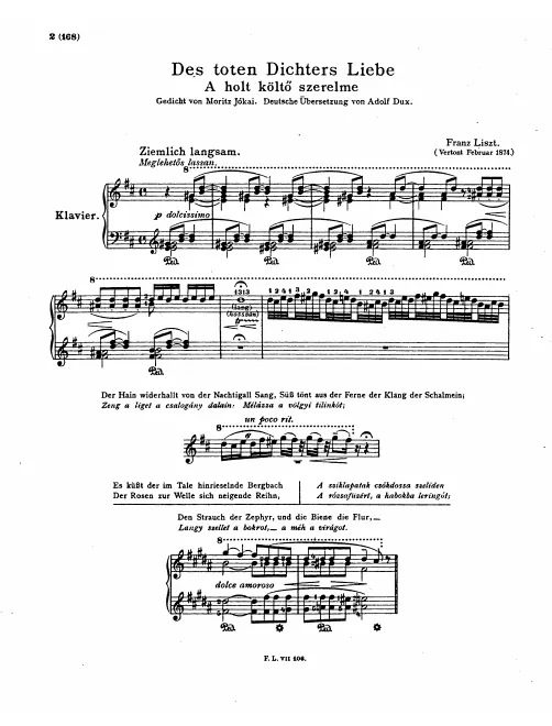 First page of Des toten Dichters Liebe