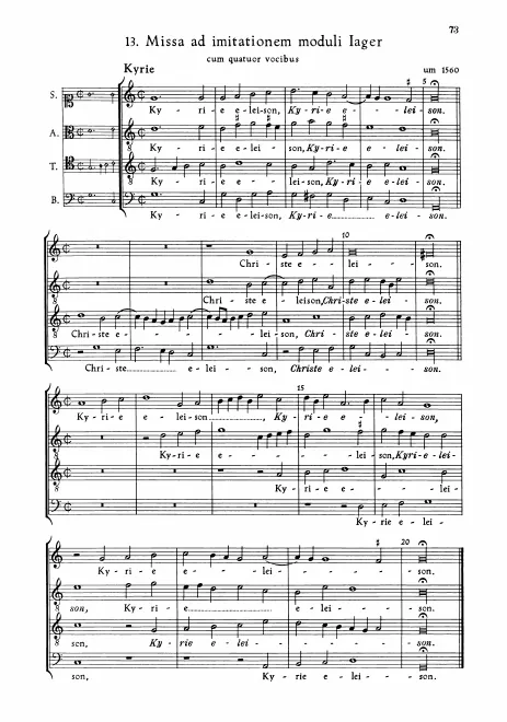 First page of Missa ad imitationem moduli Jäger