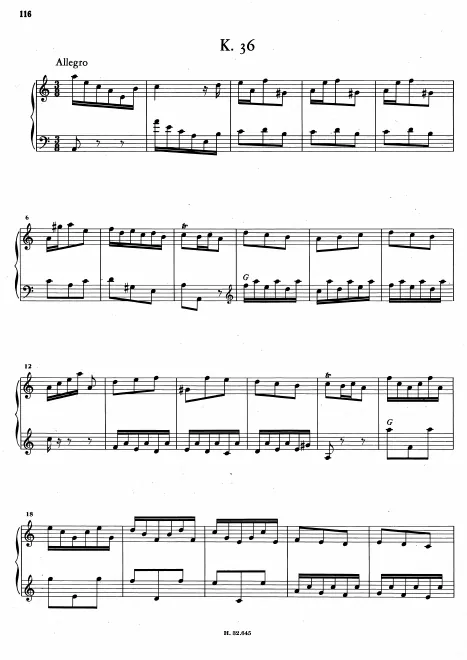 First page of Keyboard Sonata in A minor